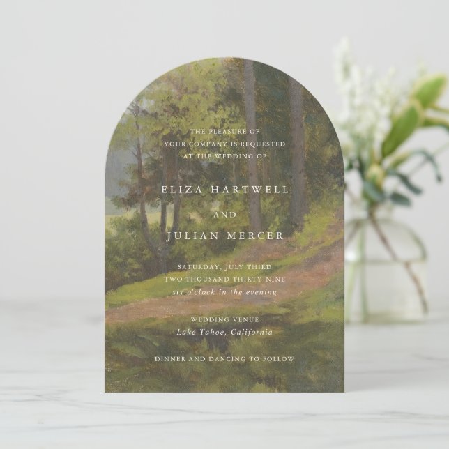 Invitación Boda Elegante Bosque Rústico (Anverso de pie)