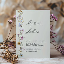 Boda Elegante Caligrafía Flores Silvestres Bohemio