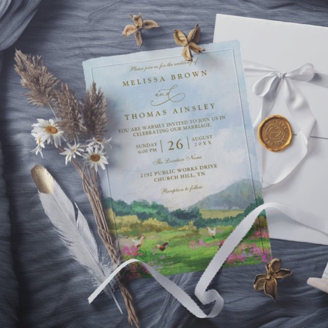 Invitación Boda elegante campo barn occidental rústico (Subido por el creador)