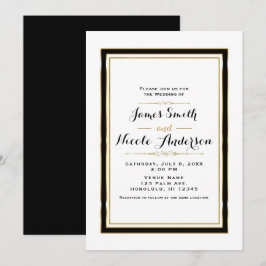 Invitación Boda elegante chic minimalista en negro, blanco y 