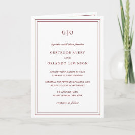 Invitación Boda elegante clásica de Borgoña