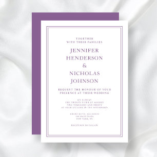 Invitación Boda elegante clásica francesa de lila