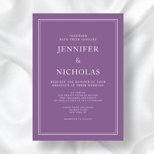Invitación Boda elegante clásica francesa de lila