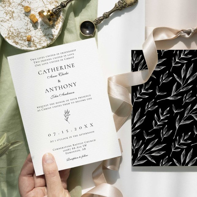 Invitación Boda elegante clásico cristiano-Minimalista (Subido por el creador)