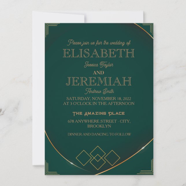 Invitación boda elegante clásico de lujo formal (Anverso)