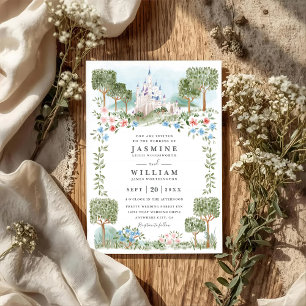 Invitación Boda elegante código QR Érase una vez en un sueño
