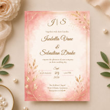 Boda elegante con acuarela en rosa