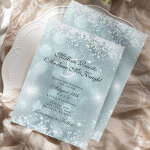 Boda elegante con brillo plateado azul claro