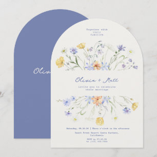 Invitación Boda elegante con flores silvestres escritas a man