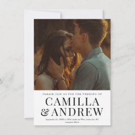 Invitación Boda elegante con foto de tipo moderno
