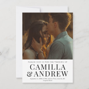 Invitación Boda elegante con foto de tipo moderno