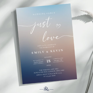 Invitación Boda elegante con guión de gradiente difuminado mi