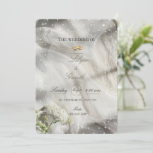 Boda elegante con lunares de tul y anillos de oro