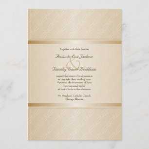 Invitación Boda elegante con monograma de la llamarada de oro