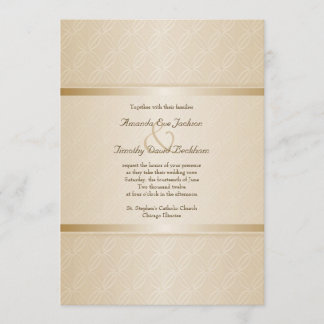 Invitación Boda elegante con monograma de la llamarada de oro
