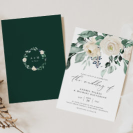 Invitación Boda Elegante con Verdor Esmeralda