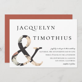 Invitación Boda elegante costera bohemia del signo "&"