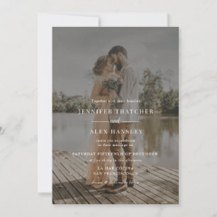 Invitación Boda elegante de 2 fotografías