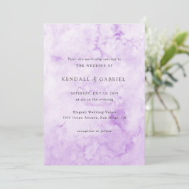 Invitación Boda elegante de acuarela púrpura moderna