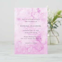 Invitación Boda elegante de acuarela rosa moderna