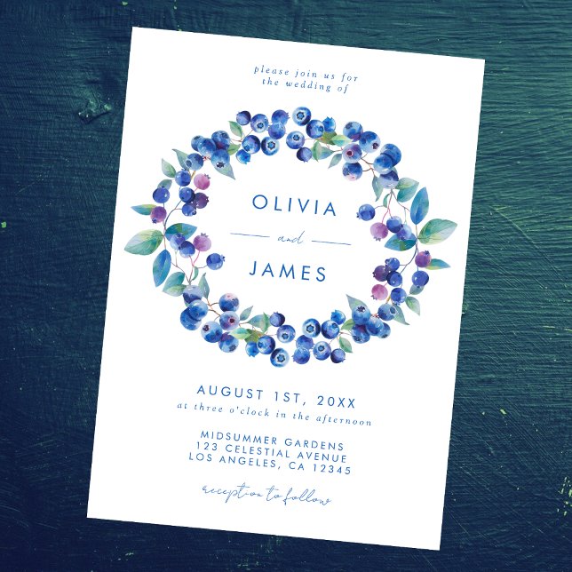Invitación Boda elegante de arándanos (Subido por el creador)