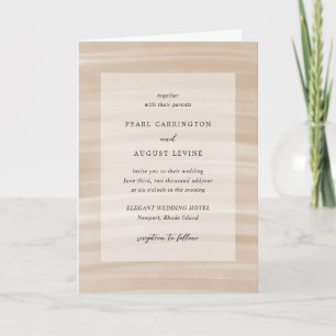 Invitación Boda elegante de arena chic costera neutral