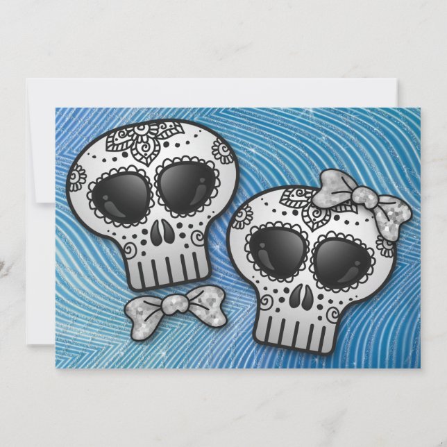 Invitación Boda elegante de azucar blanco y negro moderno (Reverso)