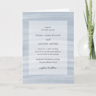 Invitación Boda elegante de azul suave con estilo costero