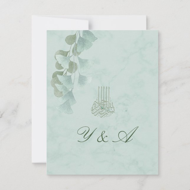 Invitación Boda elegante de Bismillah Eucalyptus (Reverso)