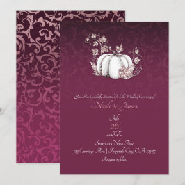 Invitación Boda elegante de calabaza blanca frambuesa rosa or