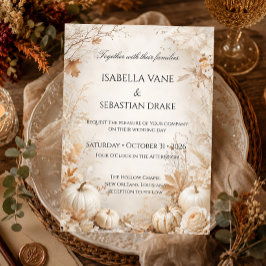 Invitación Boda elegante de calabaza de otoño