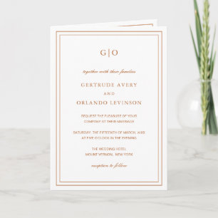 Invitación Boda elegante de calabaza naranja clásica