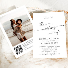 Invitación Boda elegante de caligrafía Minimalista