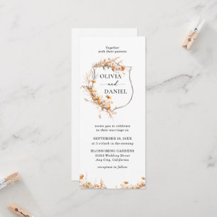 Invitación Boda Elegante de Campo con Flores Silvestres y Vin