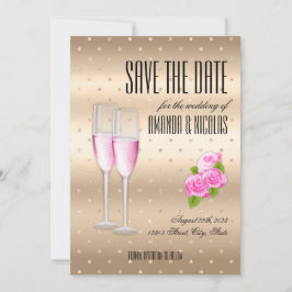 Invitación Boda elegante de champán rosa dorado Save The Date