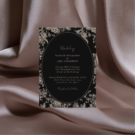 Invitación Boda elegante de Chinoiserie negra y crema