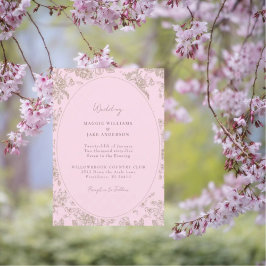 Invitación Boda elegante de Chinoiserie rosa