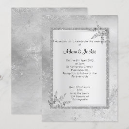 Invitación Boda ELEGANTE DE CLASE DE Mármol Gris Plateado
