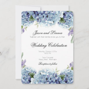 Invitación Boda Elegante de color de agua de las flores nomeo