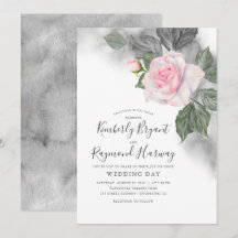 Boda elegante de color floral rosa y gris