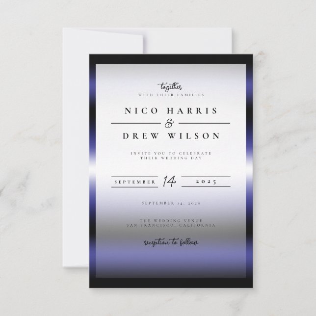 Invitación Boda Elegante de Cuero Orgullo  (Anverso)