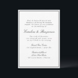 Invitación Boda elegante de escritura de borde clásico formal<br><div class="desc">Estilo clásico formal de escritura tradicional Elegante Invitación de matrimonio con borde estrecho en negro</div>