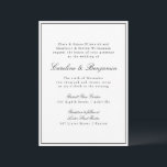 Invitación Boda elegante de escritura de borde clásico formal<br><div class="desc">Estilo clásico formal de escritura tradicional Elegante Invitación de matrimonio con borde estrecho en negro</div>