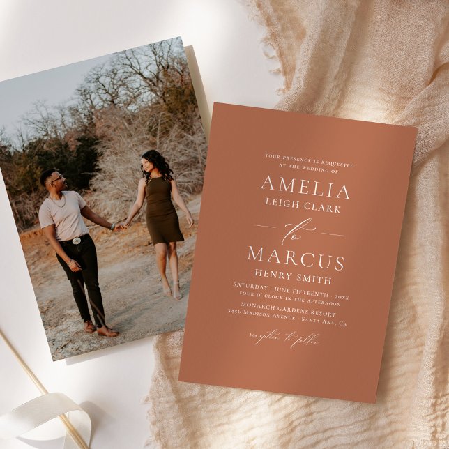 Invitación Boda elegante de escritura moderna de arcilla (Subido por el creador)