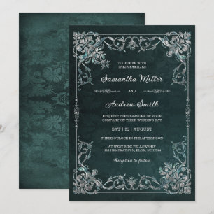 Invitación Boda elegante de esmeraldas y diamantes