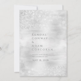 Invitación Boda elegante de esparkling de cristal plateado