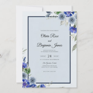 Invitación Boda elegante de eucalipto y cardo naval