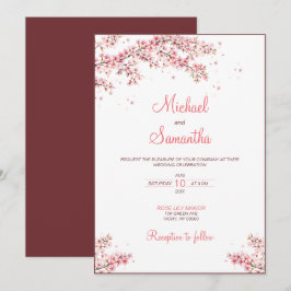 Invitación Boda elegante de flor de cerezo