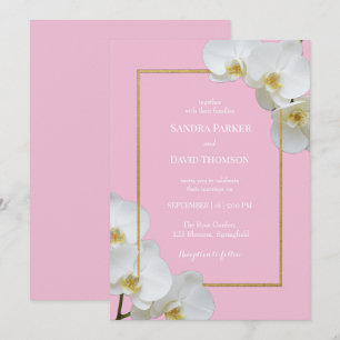 Invitación boda elegante de florecimiento de orquídeas blanca