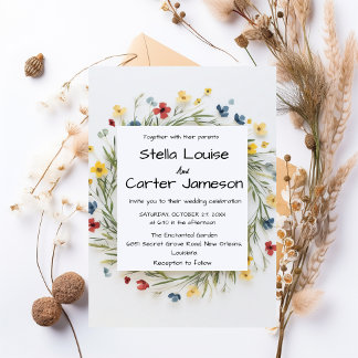 Invitación Boda elegante de flores de jardín